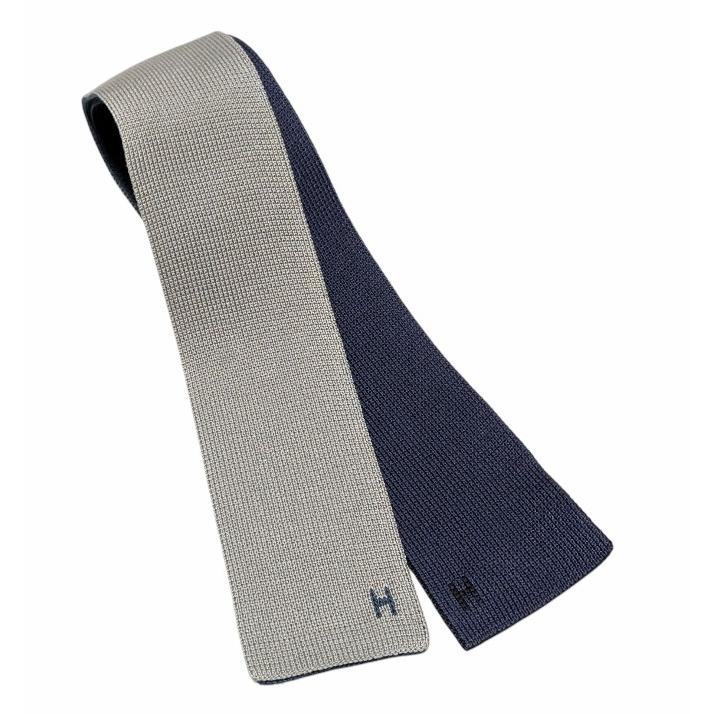 HERMES（エルメス） 新品同様 ニットタイ リバーシブル ネクタイ