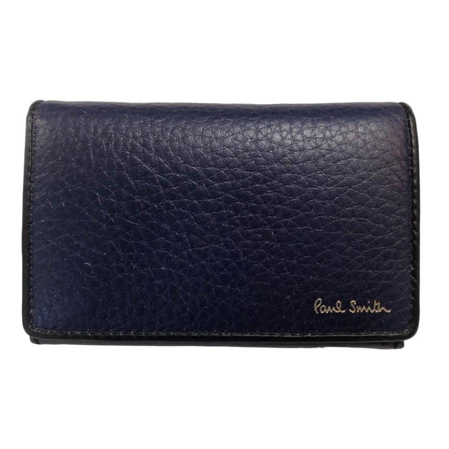 【未使用品】ポールスミス 名刺入れ カードケース レザー ネイビー Paul Smith（ポール・スミス） 未使用 カードケース 名刺入れ ネイビー