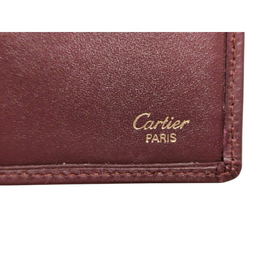 【未使用品】Cartier カルティエ マスト 二つ折り 財布 レザー ボルドー Cartier（カルティエ） マスト 長財布 札入れ ボルドー 財布 長札入れ