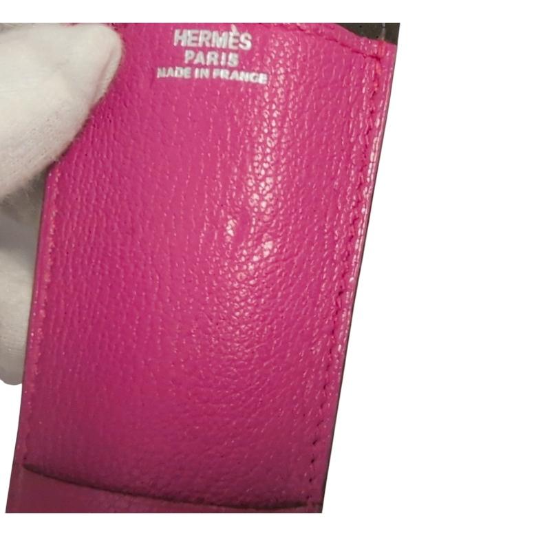 HERMES（エルメス） ペンケース ヒューゴ フューシャピンク シェーブル