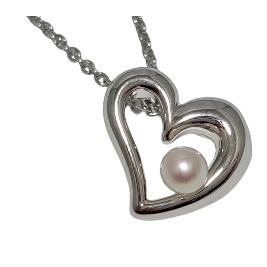 TASAKI 新品同様 田崎真珠 パール ハート ネックレス シルバー TASAKI 新品同様 田崎真珠 パール ハート ネックレス シルバー