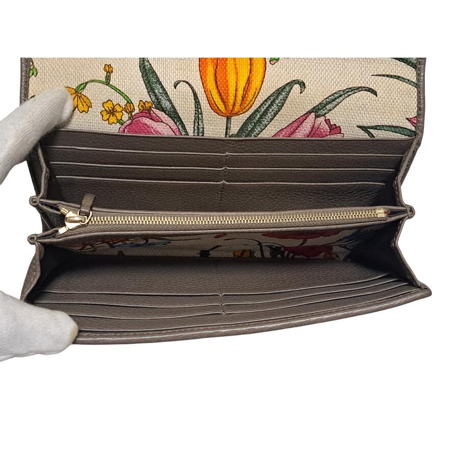 グッチ 長財布 レザー バンブー フローラ レディース 財布 GUCCI  