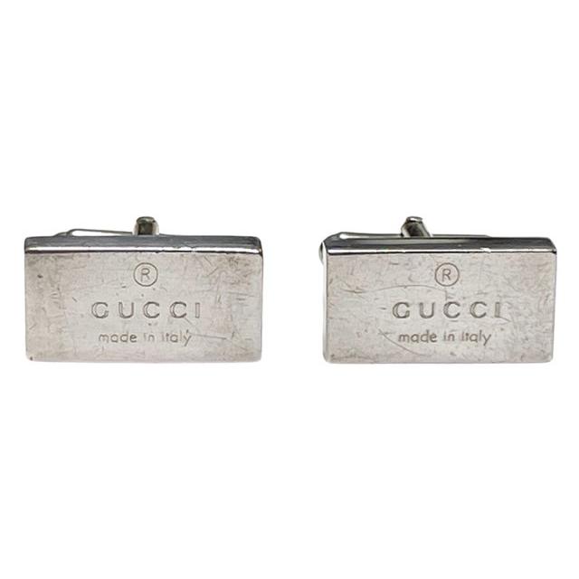 GUCCI グッチ カフス シルバー カフリンクス スクエア ロゴ GUCCI グッチ カフス シルバー カフリンクス スクエア ロゴ
