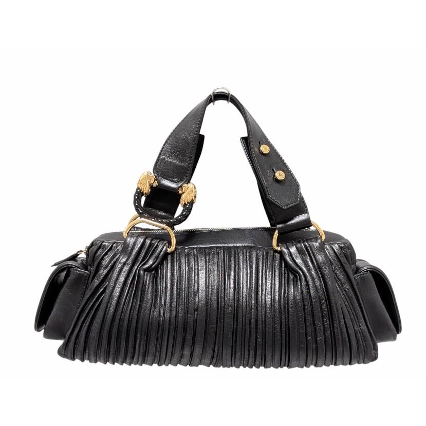 BVLGARI（ブルガリ） ハンドバッグ レオーニ レザー ギャザー ブラック