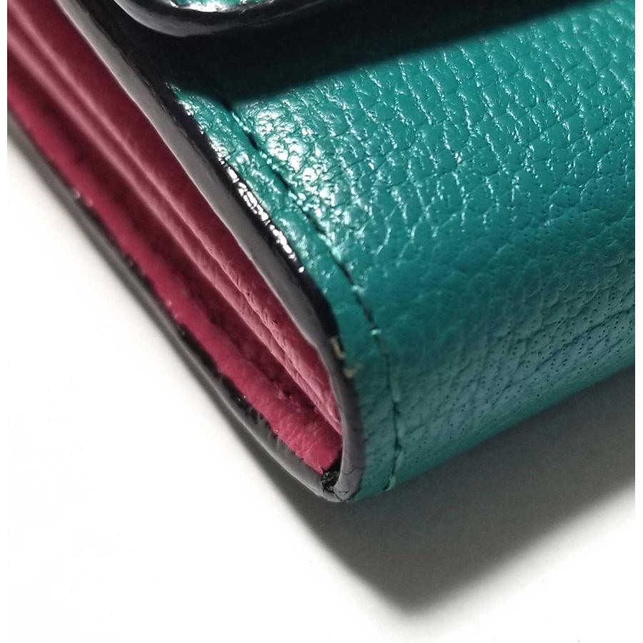 新品同様 ポールスミス 長財布 PWD676 カラーブロックゴート グリーン