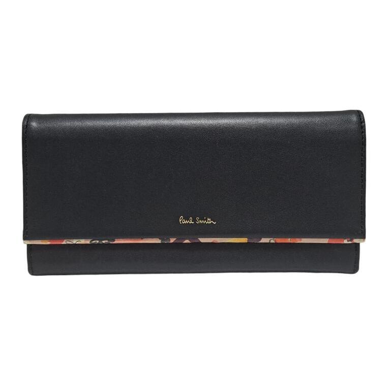 Paul Smith 未使用 ポールスミス 財布 長財布 ブラック 黒 花柄 