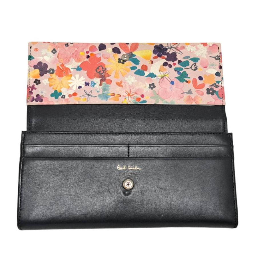 未使用 ポールスミス 財布 長財布 Paul Smith ブラック 黒 花柄 フラワー ペタルプリントトリム レザー 【中古】 : 0926g2305  : ブランディールYahoo!ショップ - 通販 - Yahoo!ショッピング