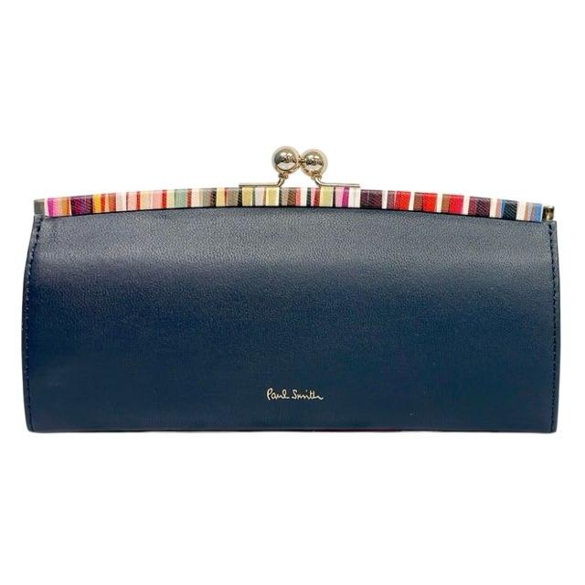 Paul Smith（ポール・スミス） 未使用 長財布 がま口 レザー ネイビー