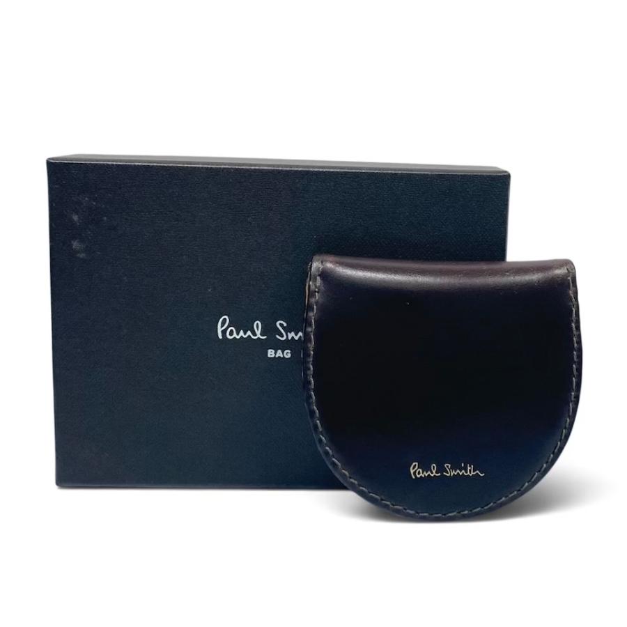 27,500円新品箱付き【ポールスミス】コードバンラウンドファスナー小銭入れ 黒 Paul Smith（ポール・スミス） 未使用 コインケース コードバン 小銭