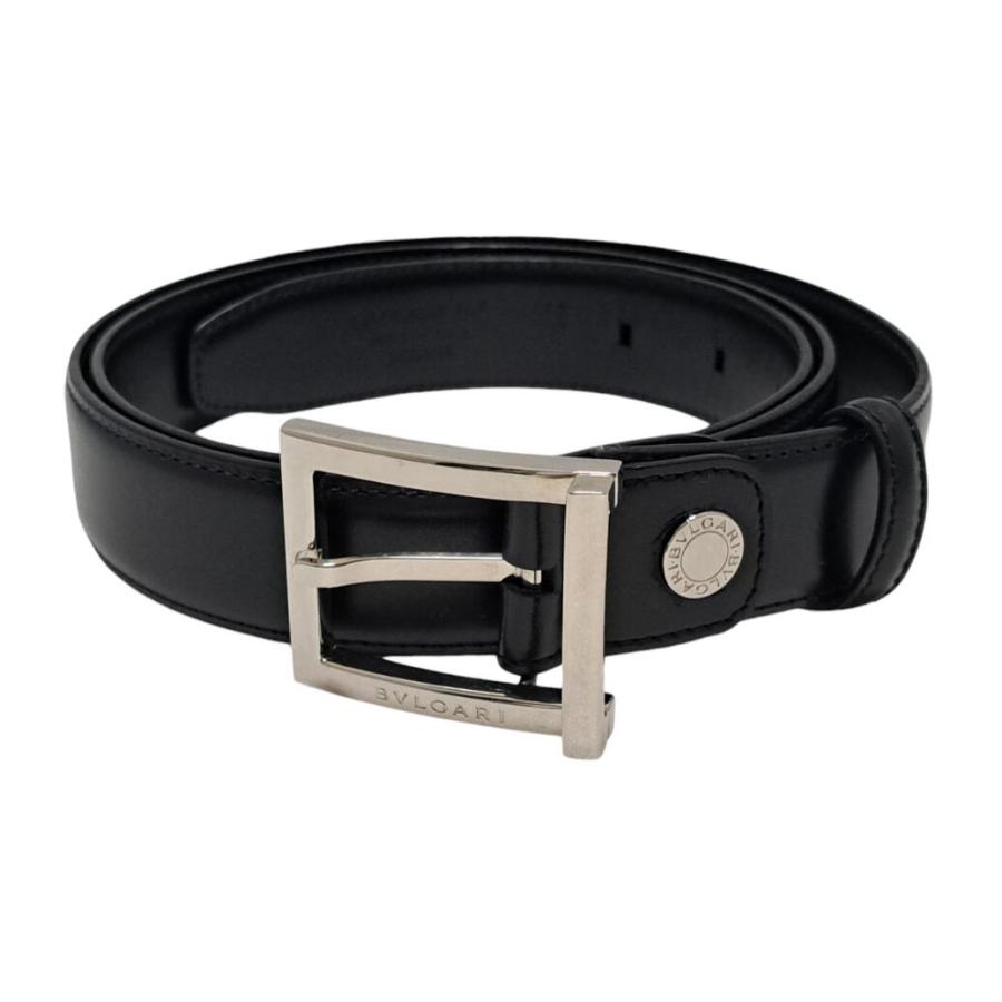 ブルガリ レザー ベルト ブルガリブルガリ BVLGARI 3cm シルバー金具 