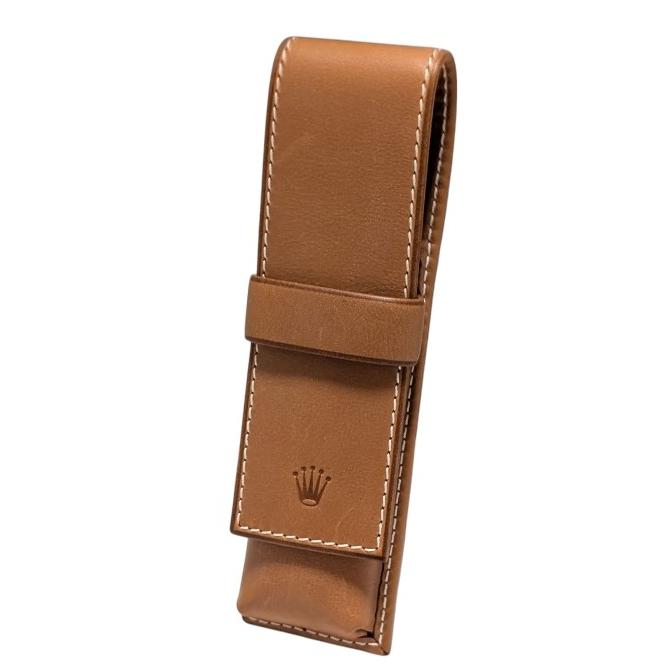 ROLEX（ロレックス） 新品同様 ペンケース レザー ノベルティ ブラウン