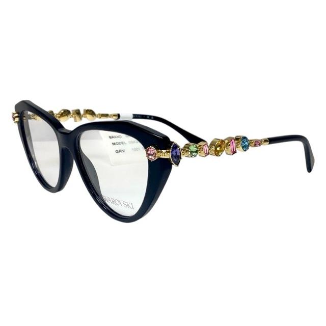 未使用 スワロフスキー メガネ 眼鏡フレーム SK1025 ゴールド　グリーン ストーン SWAROVSKI 石　ラインストーン レディース 女性向け 伊達眼鏡 メガネフレーム　めがね Swarovski SK1025 Eyeglasses | LensCrafters