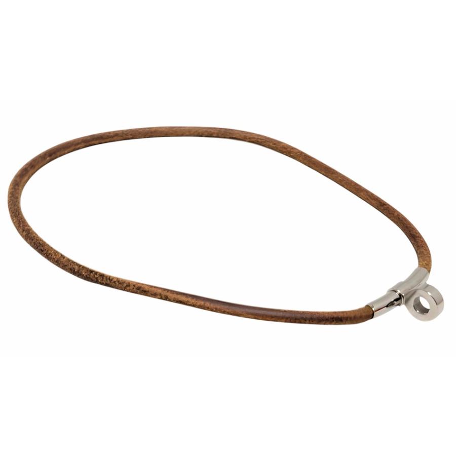 HERMES エルメス レザーチョーカー ネックレス ブラウン 約48cm HERMES（エルメス） ネックレス チョーカー レザー キテ ブラウン