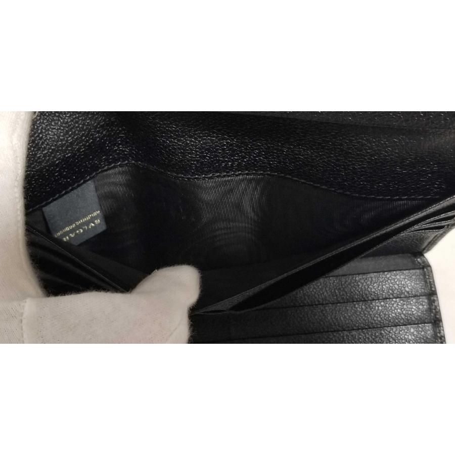 【美品】BVLGARI ブルガリ ミレリゲ 長財布 三つ折り ブラック レザー BVLGARI（ブルガリ） 長財布 ミレリゲ 財布 三つ折り ブラック メンズ
