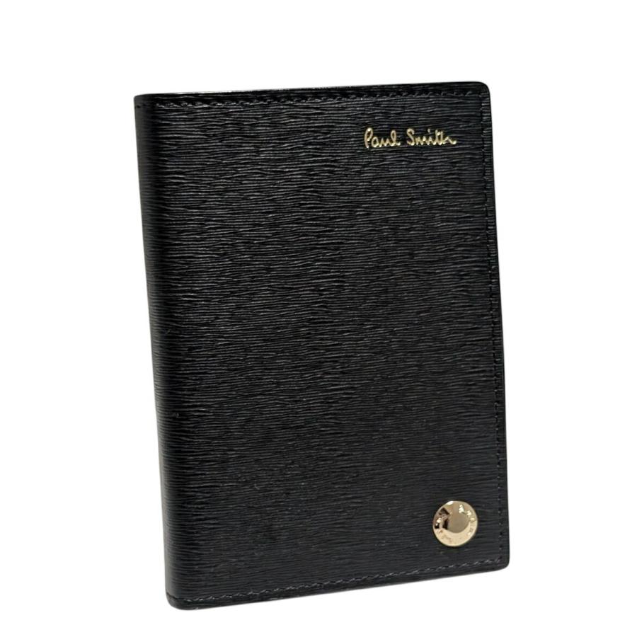 未使用 ポールスミス カードケース BPS251 型押し レザー ピボット 黒 ブラック 名刺入れ クレジットカードケース ストローグレイン ブラ Paul Smith（ポール・スミス） 未使用 カードケース BPS251 型押し