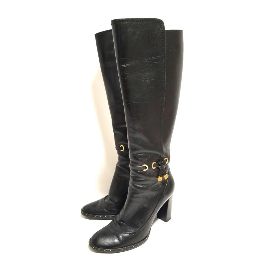 ルイヴィトンロングブーツ 黒ブラック36