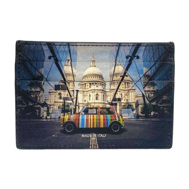 ポールスミス 新品！マルチストライプ付きミニクーパー名刺入れ カードケース 青 ポールスミス 新品！マルチストライプ付きミニクーパー名刺入れ カード