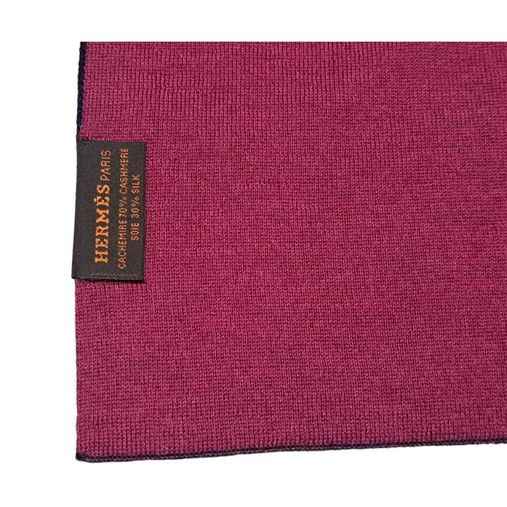 HERMES エルメス マフラー リバーシブル Hロゴ ネイビー系 HERMES エルメス マフラー リバーシブル Hロゴ ネイビー系