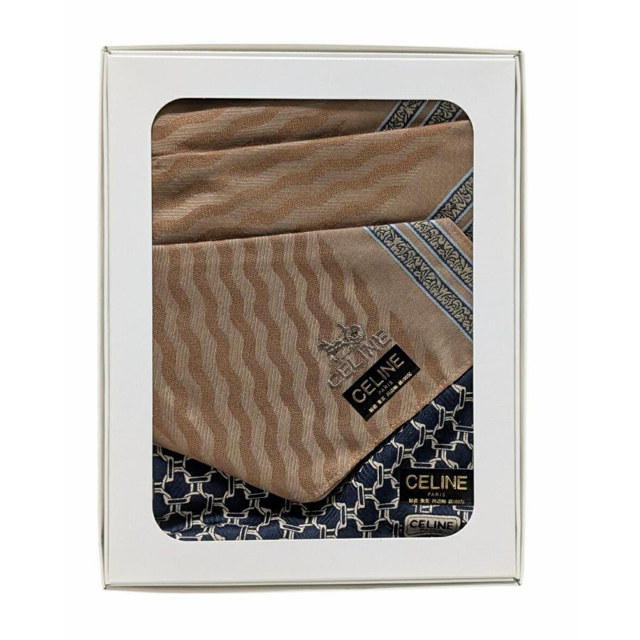 CELINE（セリーヌ） 未使用 ハンカチ 2枚セット スカーフ ネイビー