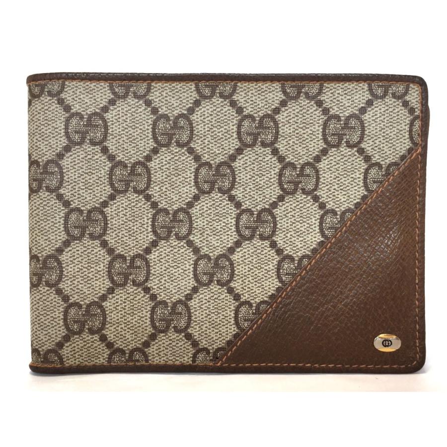 GUCCI 美品 グッチ オールドグッチ 財布 二つ折り GGプラス 写真ケース 