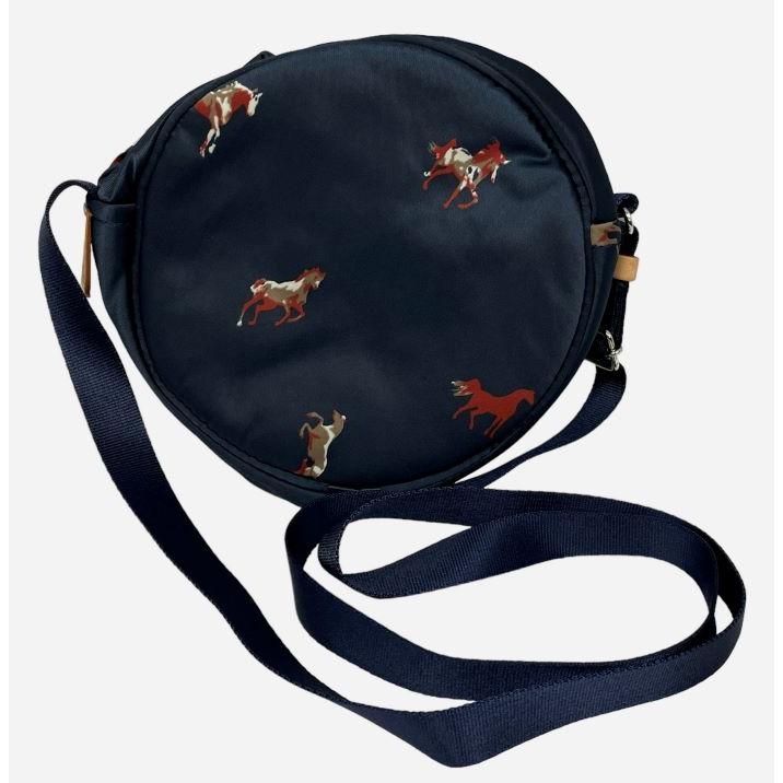 russet ラシット ショルダーバッグ ネイビー 紺 総柄 馬柄 ナイロン  