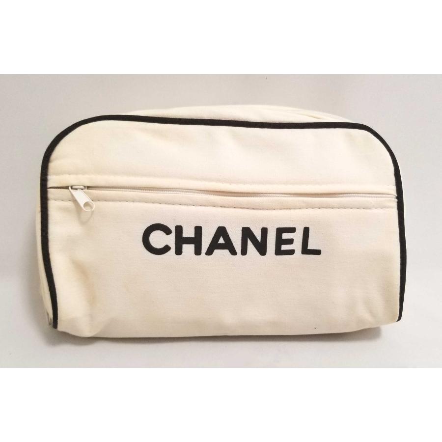 CHANEL（シャネル） ノベルティ ポーチ ホワイト キャンバス 【中古