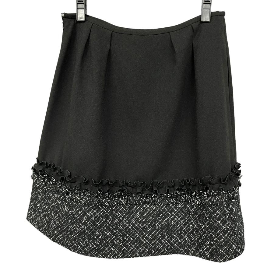 エムズグレイシー スカート ブラック 黒 フリル ツイード 切り替え 38  