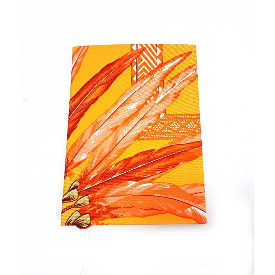 HERMES 未使用 エルメス ノート メモ帳 シルクツイル オレンジ 羽 手帳  