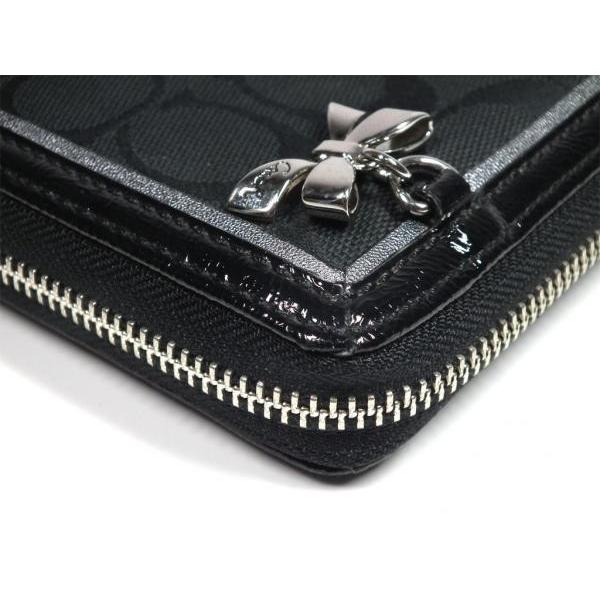 コーチ シグネチャー ラウンドファスナー長財布 リボン チャーム付 48135 黒 ジップアラウンドウォレット ファスナー付サイフ ｃｏａｃｈ ブラック B172439339 ブランディールyahoo ショップ 通販 Yahoo ショッピング