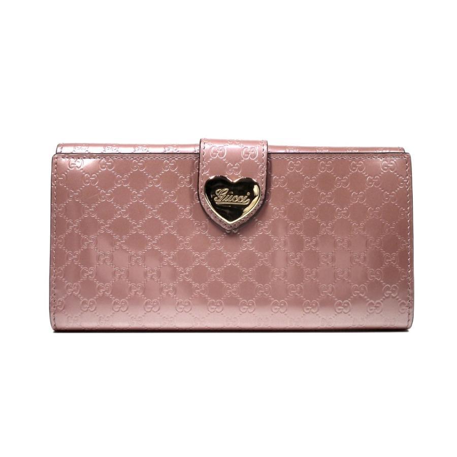 グッチ 長財布 マイクログッチシマ ｇｇ ピンク ハート Wホック 財布 エナメル ２０３５５０ ハート金具 レディース 女性用 Gucci B ブランディールyahoo ショップ 通販 Yahoo ショッピング