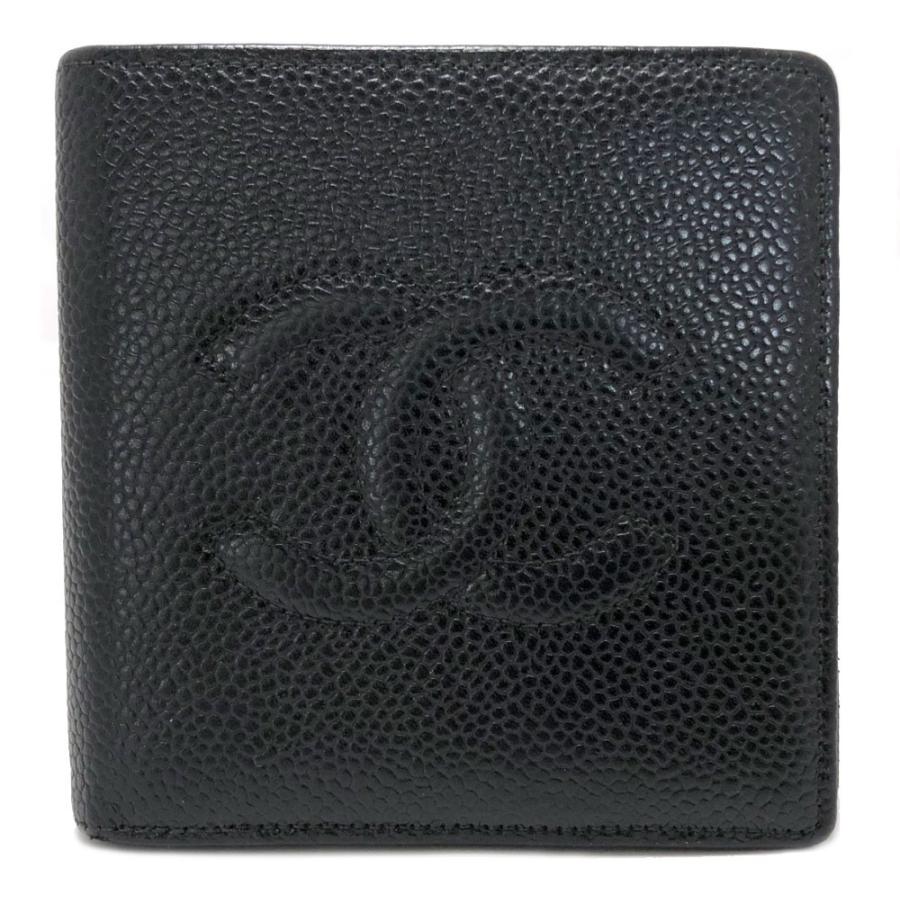 CHANEL シャネル キャビアスキン 二つ折り財布 CHANEL シャネル キャビアスキン 二つ折り財布