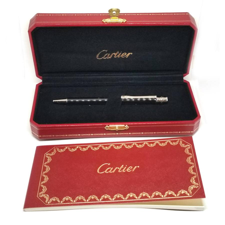 未使用 カルティエ ボールペン サントス ドゥ カルティエ ブラック 黒 ST150189 Cartier メンズ レディース