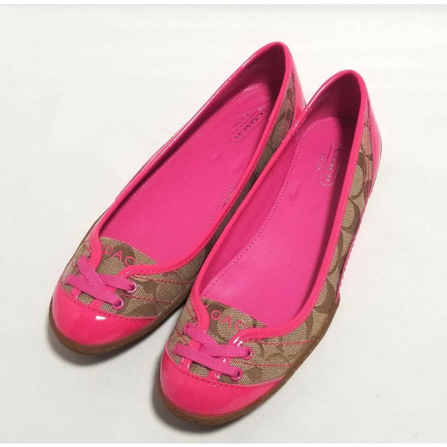 新品同様 コーチ シグネチャー パンプス フラットシューズ 7.5