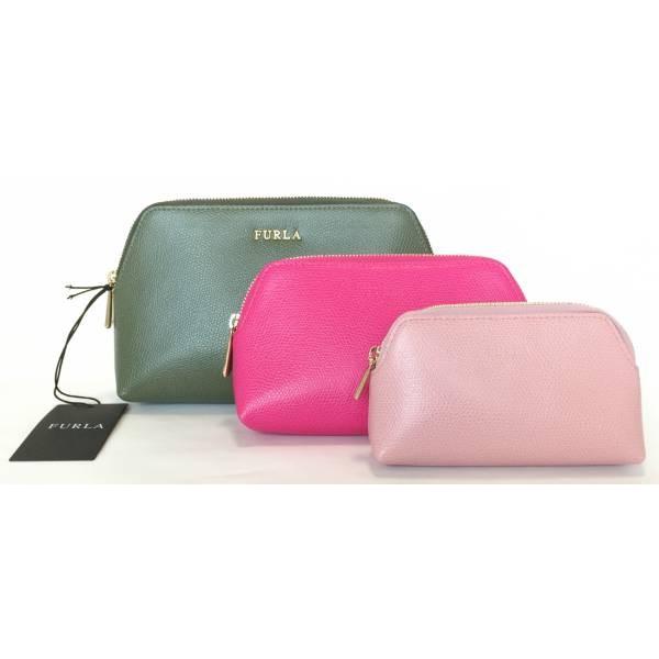 売れ筋ランキングも 未使用 フルラ 中古 アクセサリーポーチ コスメポーチ 化粧ポーチ 小物入れ Furla ピンク グリーン レザー 型押し セット ３点 ポーチ 財布 帽子 ファッション小物 Headshotsbar Com
