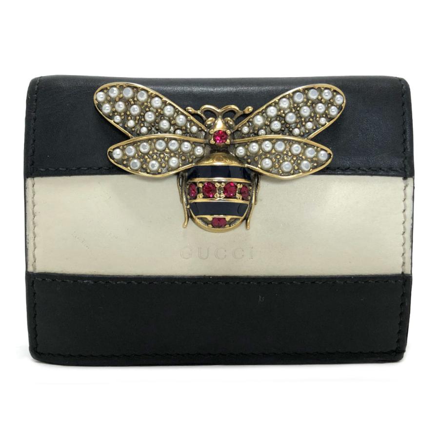 GUCCI グッチ 二つ折り コンパクト 財布 Bee 476072 クイーン 