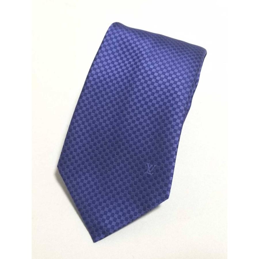 新品同様 ルイヴィトン ネクタイ クラヴァット・マイクロダミエ 8CM  