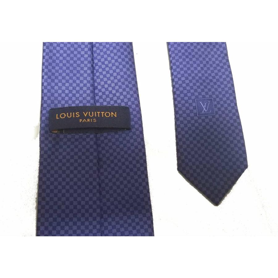 新品同様 ルイヴィトン ネクタイ クラヴァット・マイクロダミエ 8CM  