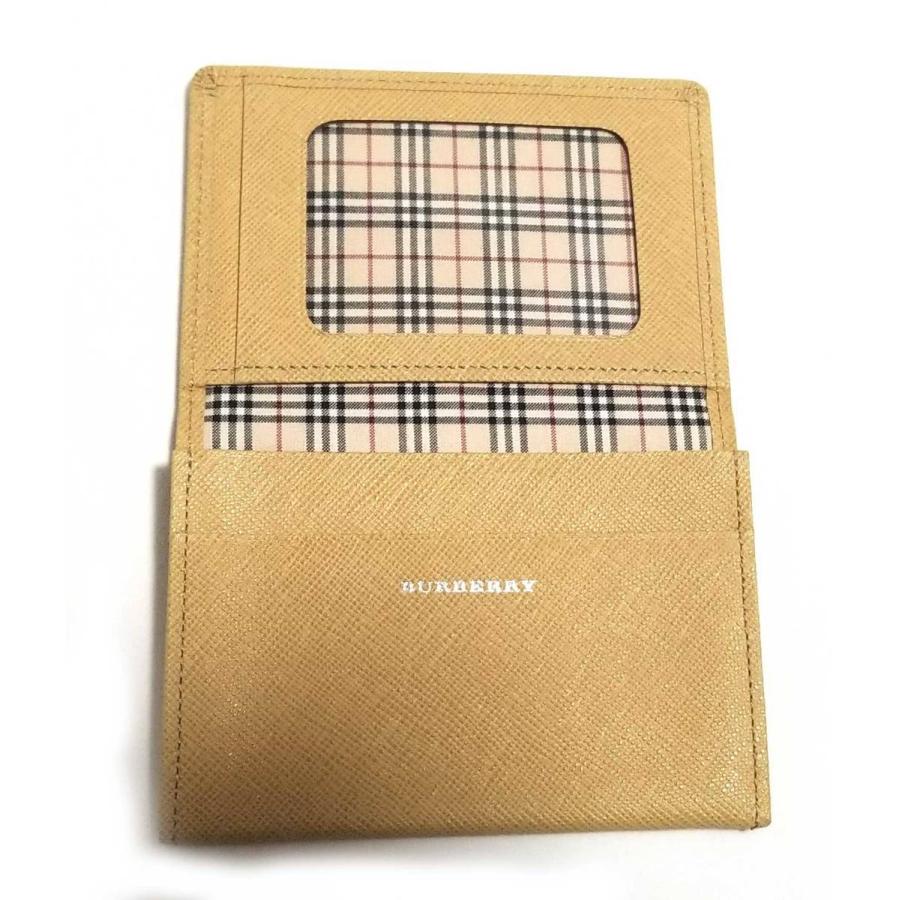 美品 バーバリー カードケース パスケース ベージュ レザー ロゴ  