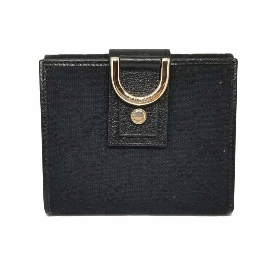 新品同様 グッチ 財布 二つ折り GG GGキャンバス レディース  