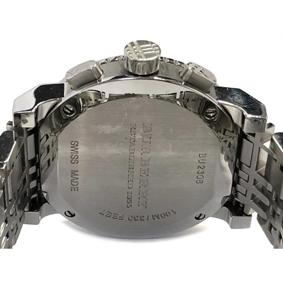 バーバリー 時計 クロノグラフ BU2308 回転ベゼル クォーツ ネイビー文字盤 SS ステンレススチール 電池式 メンズ 紳士用 腕時計  BURBERRY
