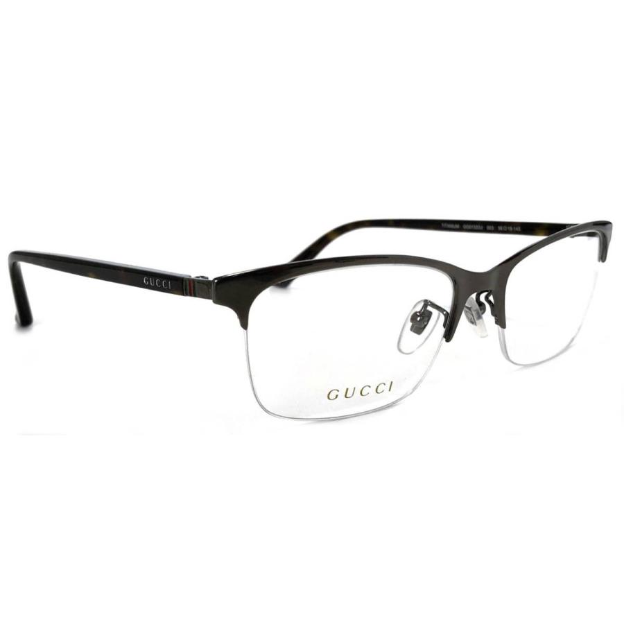 GUCCI 未使用 グッチ メガネ ハーフリム めがね フレーム 眼鏡 ロゴ 