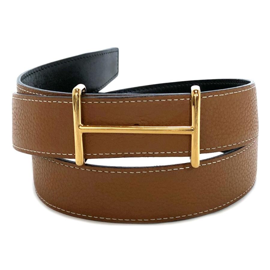 Hermes エルメスH ベルト 95cm ブラウン ブラック