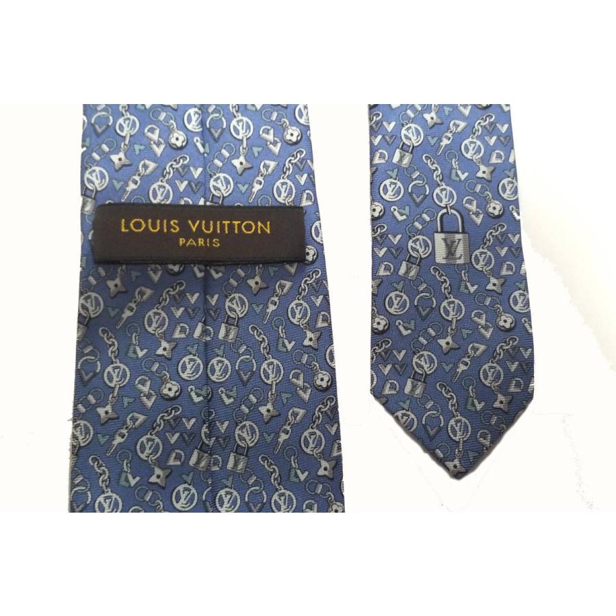 新品同様 ルイヴィトン ネクタイ クラヴァット・ジュエリー 8CM ブルー