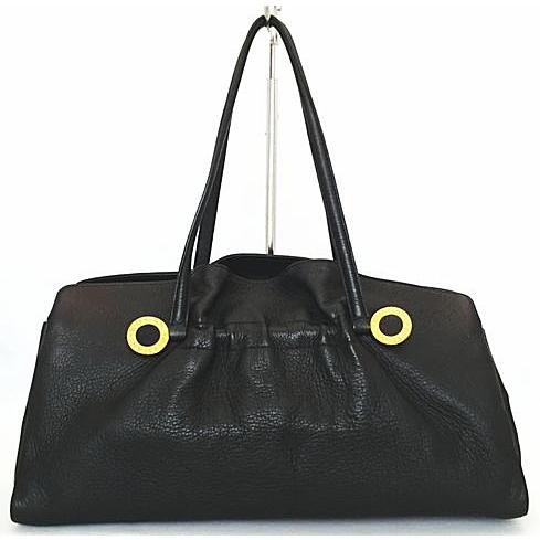 ブルガリ ハンドバッグ レザー トートバッグ ブラック 黒 レディース  