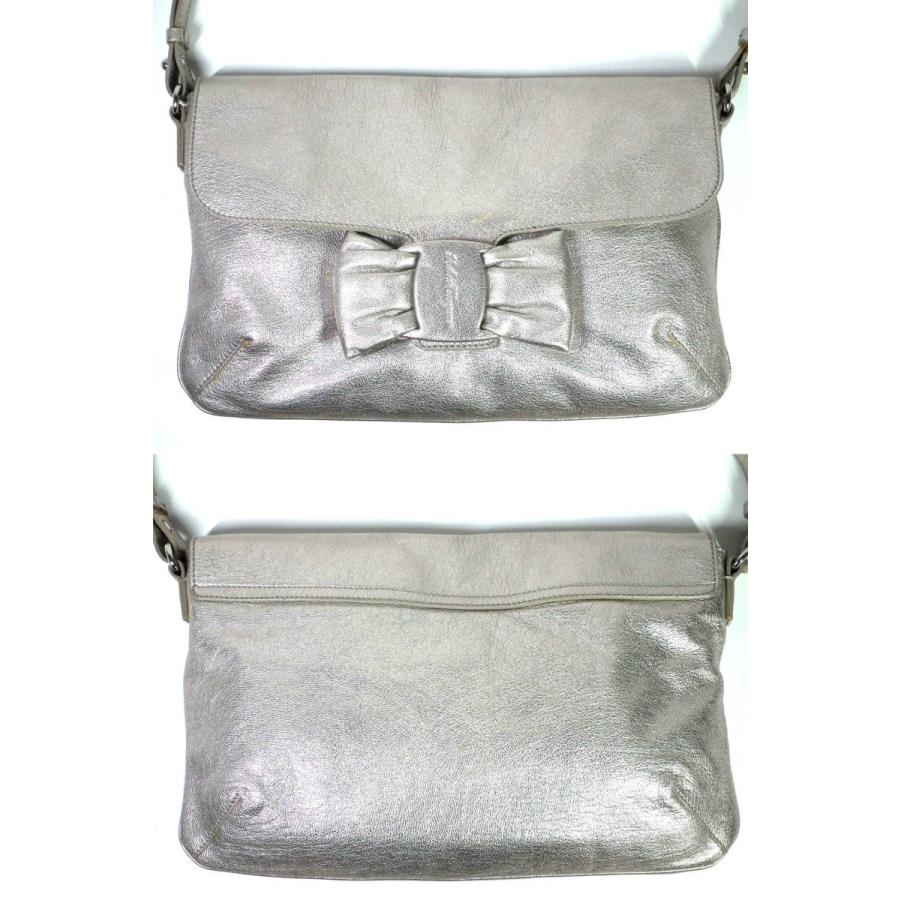 Salvatore Ferragamo ワンショルダーバッグ メタリックレザー フェラガモ ハンドバッグ ショルダーバッグ ワンショルダー レザー