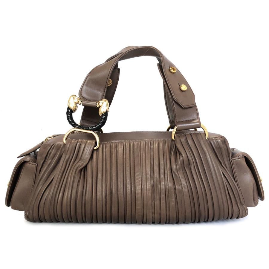 BVLGARI ブルガリ ミニボストンバッグ レザー ブラウン ハンドバッグ BVLGARI ブルガリ ミニボストンバッグ レザー ブラウン ハンドバッグ