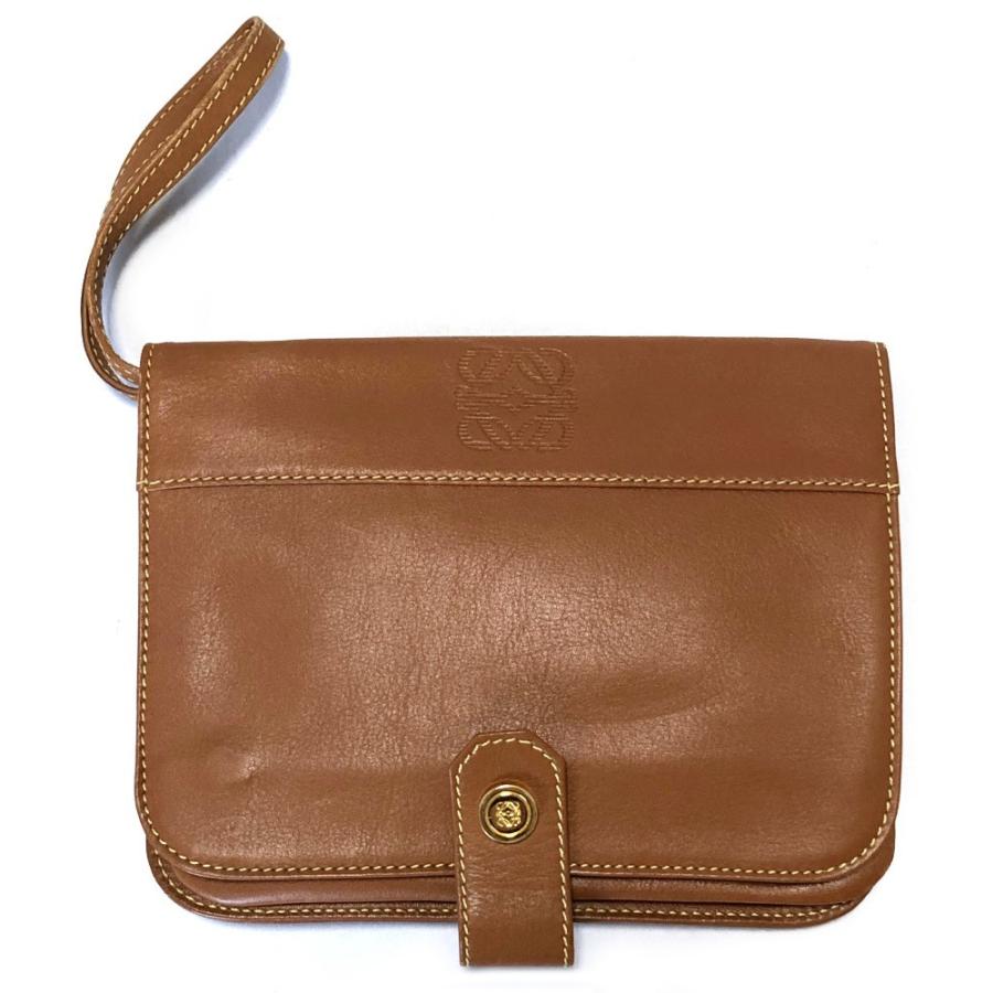 ロエベ セカンドバッグ クラッチ レザー アナグラム クラッチバッグ ブラウン 茶色 メンズ セカンドバッグ レディース ｌｏｅｗｅ 美品 中古 クラッチバッグ ｌｏｅｗｅ バッグ F ブランディールショップ 男女兼用