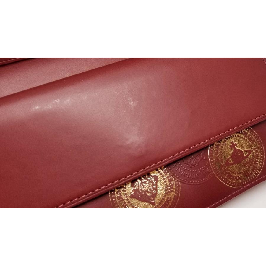 希少！レザー　ヴィヴィアンウエストウッド　長財布　オーブ　レッドブラウン ヴィヴィアン ウエストウッド Vivienne Westwood 長財布 グレイン