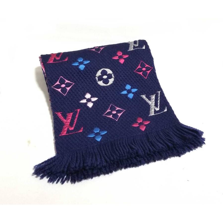 美品 ルイヴィトン マフラー エシャルプ・ロゴマニア レインボー  