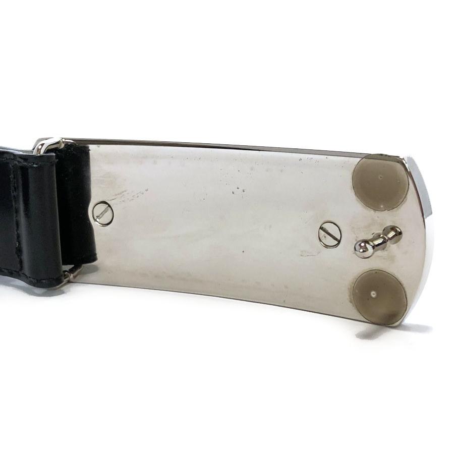 未使用品✨BVLGARI ブルガリ レザーベルト シルバー金具 約93～98㎝ BVLGARI（ブルガリ） ベルト メンズ ブランド レザー ブラック